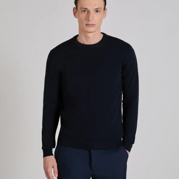 maglia Girocollo slim fit in cotone crepe zanone